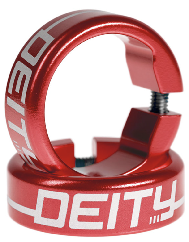 Deity Handlebar Grip Clamps Red-1